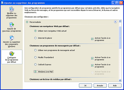 Configurer les programmes par défaut