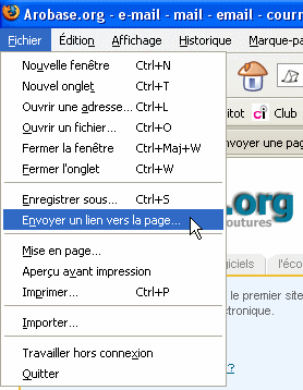 Envoi lien Firefox