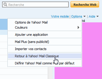Passez à la version classique de Yahoo! Mail