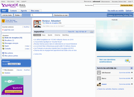 La version classique de Yahoo! Mail