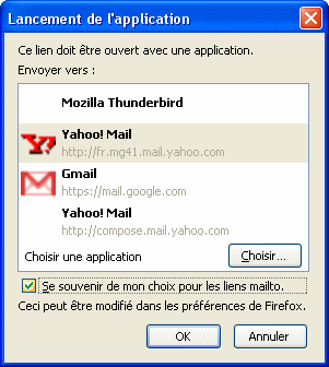 Choix de la messagerie