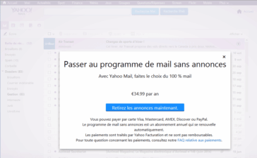 Yahoo Mail sans publicité