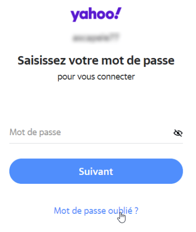 Mot de passe Yahoo oublié