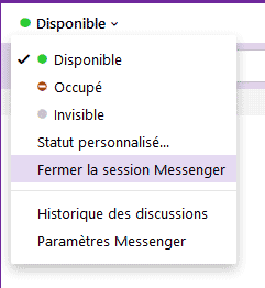 Fermer la session Messenger