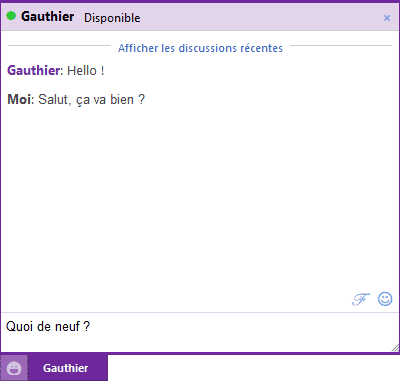 Fenêtre Yahoo Messenger