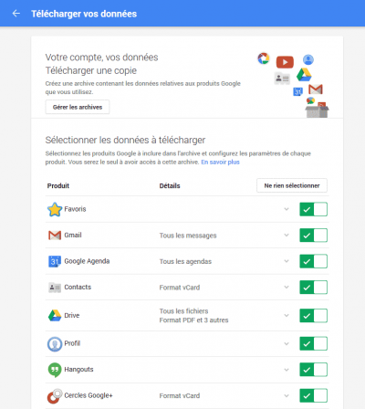 Produits et services Google