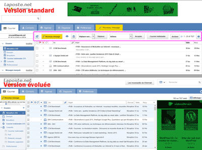 LaPoste.net - versions standard et évoluée