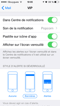 Notifications et alertes VIP