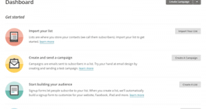 Tableau de bord MailChimp