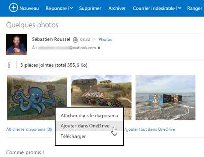 Ajouter dans OneDrive