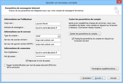 Configuration Outlook.com en IMAP