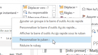 Personnaliser le ruban