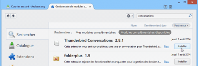 Installer le module Thunderbird Conversations