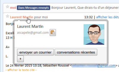 Infobulle Contact
