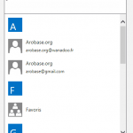 Liste des contacts Outlook.com