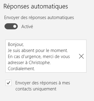 Réponses automatiques