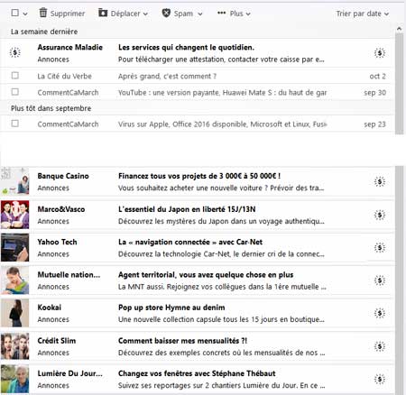 Annonces Yahoo Mail