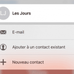 Ajout contact - Quick actions iOS 9