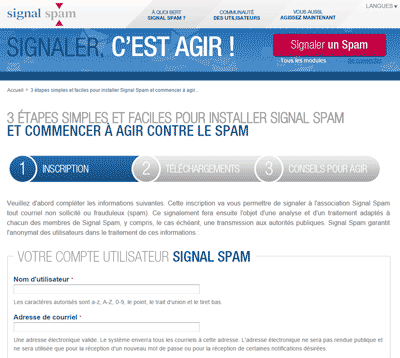 Inscription Signal Spam