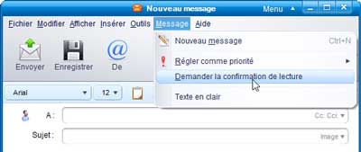 IncrediMail - Demander la confirmation de lecture