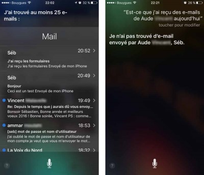 Siri - Lecture des e-mails