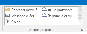 Actions rapides Outlook