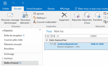 Message bloqué envoi Outlook