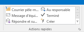 Actions rapides Outlook