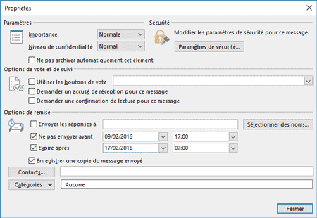 Pogrammer envoi Outlook