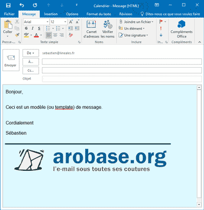 modele de courrier outlook 2018