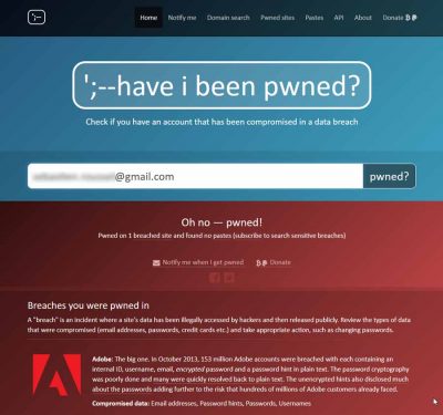Have I been pwned