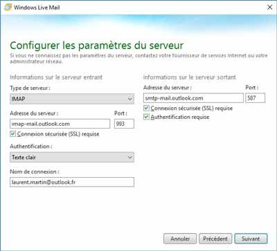 Configurer les paramètres du serveur