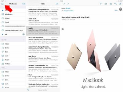 Mail sur iPad Pro