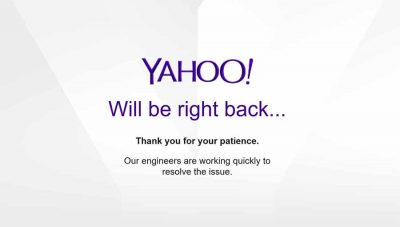 Yahoo will be right back