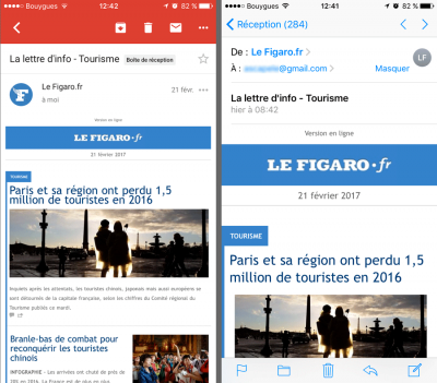 Gmail - Mail : l'affichage des messages