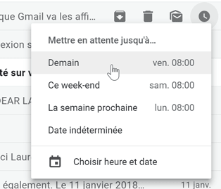 Mise en attente des e-mails Gmail
