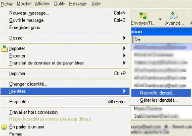 Menu Identités