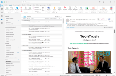 L'interface d'Outlook pour Microsoft 365